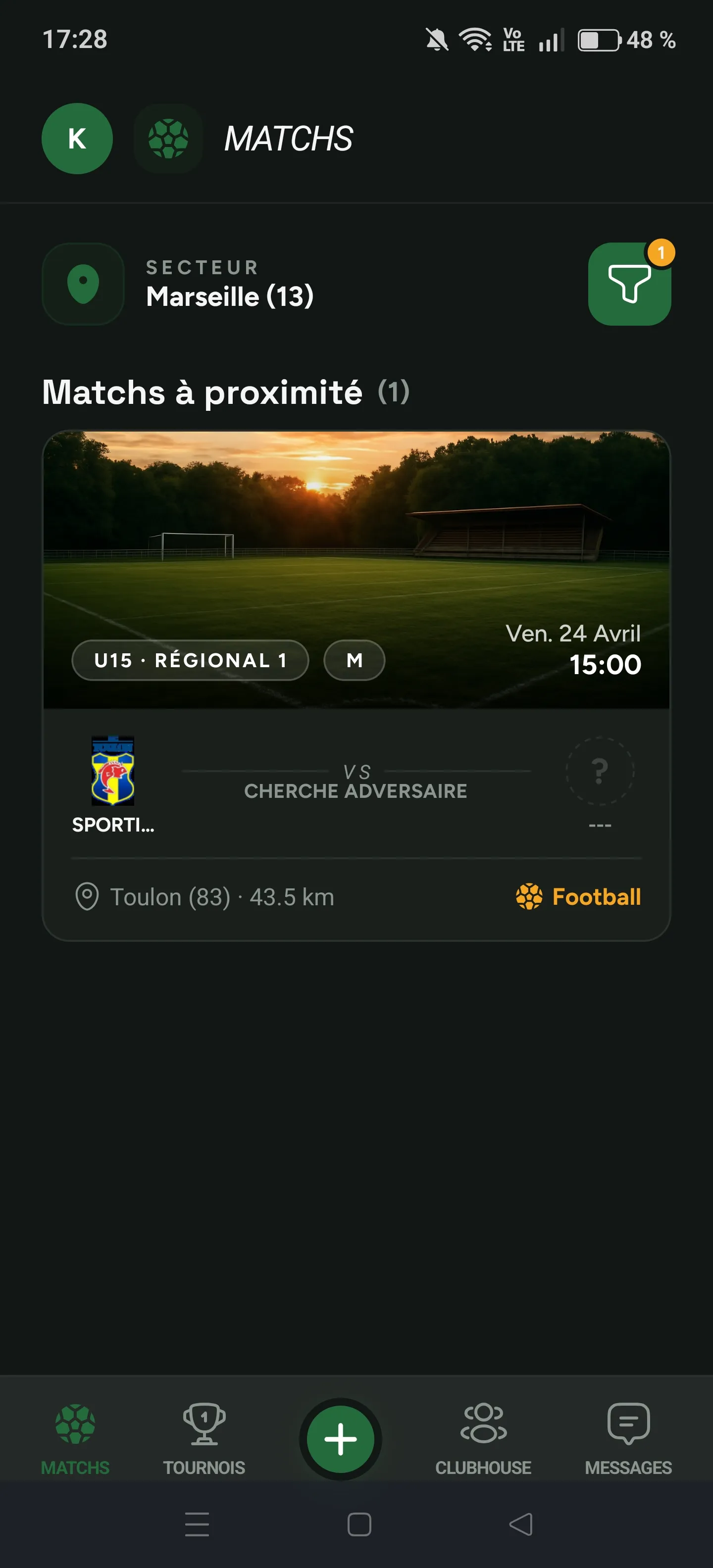 Aperçu de l'application FootConnect